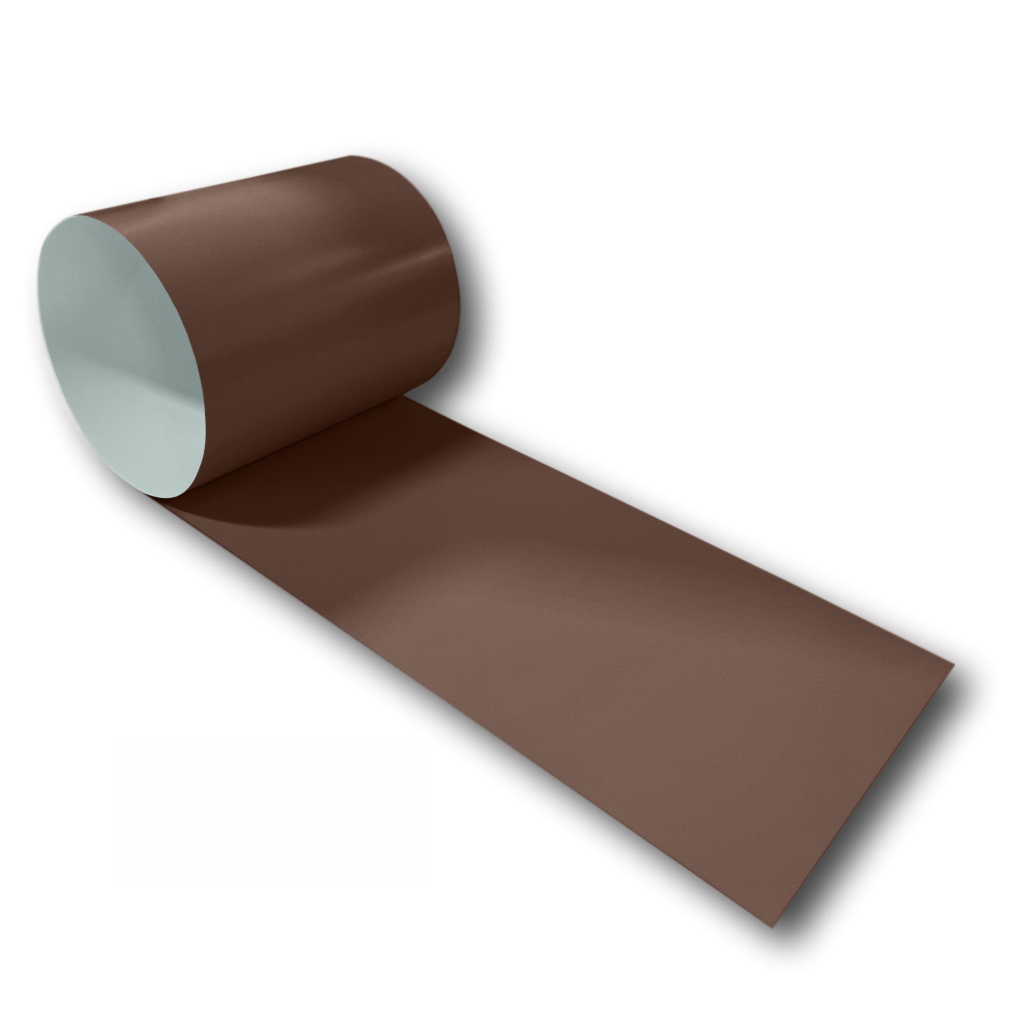 A roll of 26 Gauge Painted Steel that is Brown in color.