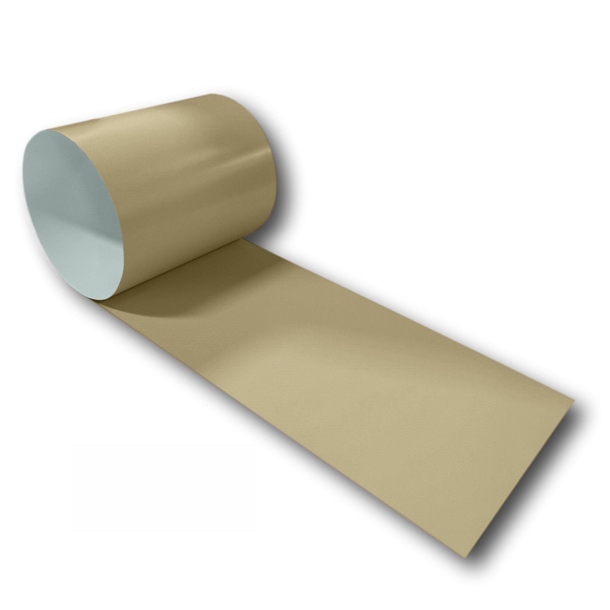A roll of 26 Gauge Painted Steel that is Sahara Tan in color.