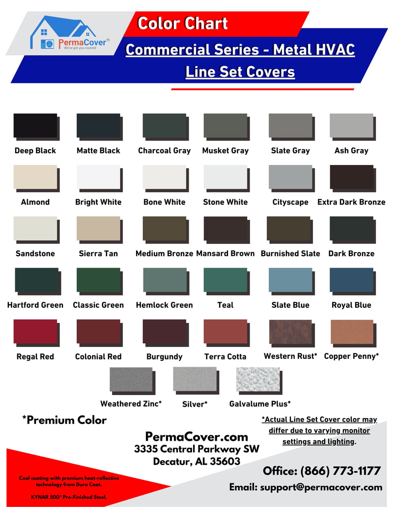 Commercial Series - 24 Gauge Painted Metal HVAC Line Set Covers