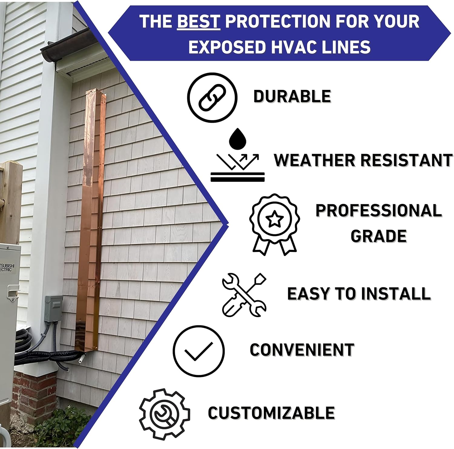 Residential Series - 26 Gauge Metal HVAC Line Set Covers