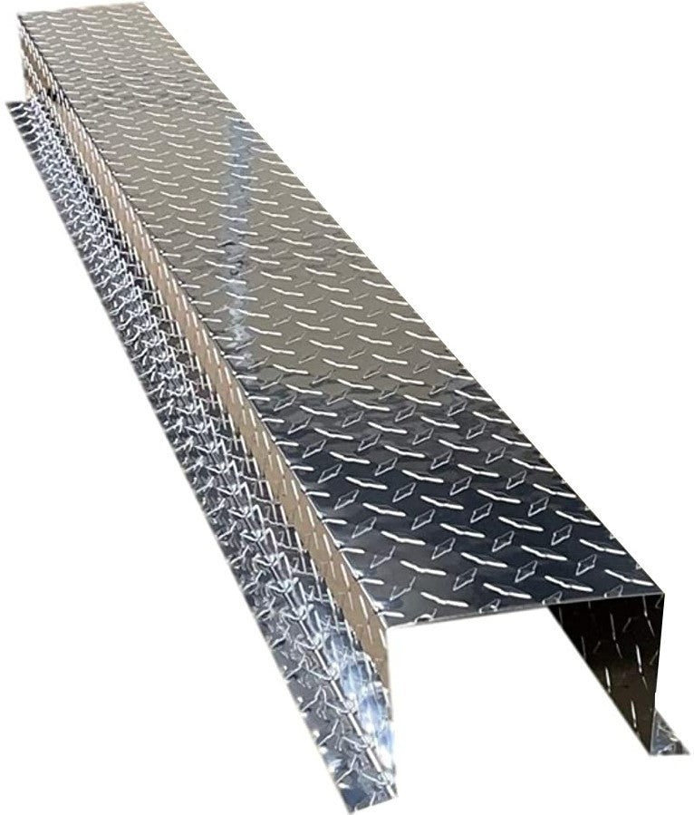 A 0.025 inch Aluminum Diamond Tread Plate HVAC line Set Cover 5 FT Extension sections. The cover is Silver in color, and is meant to extend existing Line set Covers.