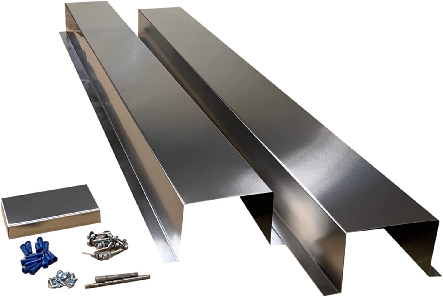 A PermaCover HVAC Line Set Cover that consists of two 5 FT sections. The cover is meant to install to extend existing HVAC line sets. The cover is made from 16 ounce Pure Copper.