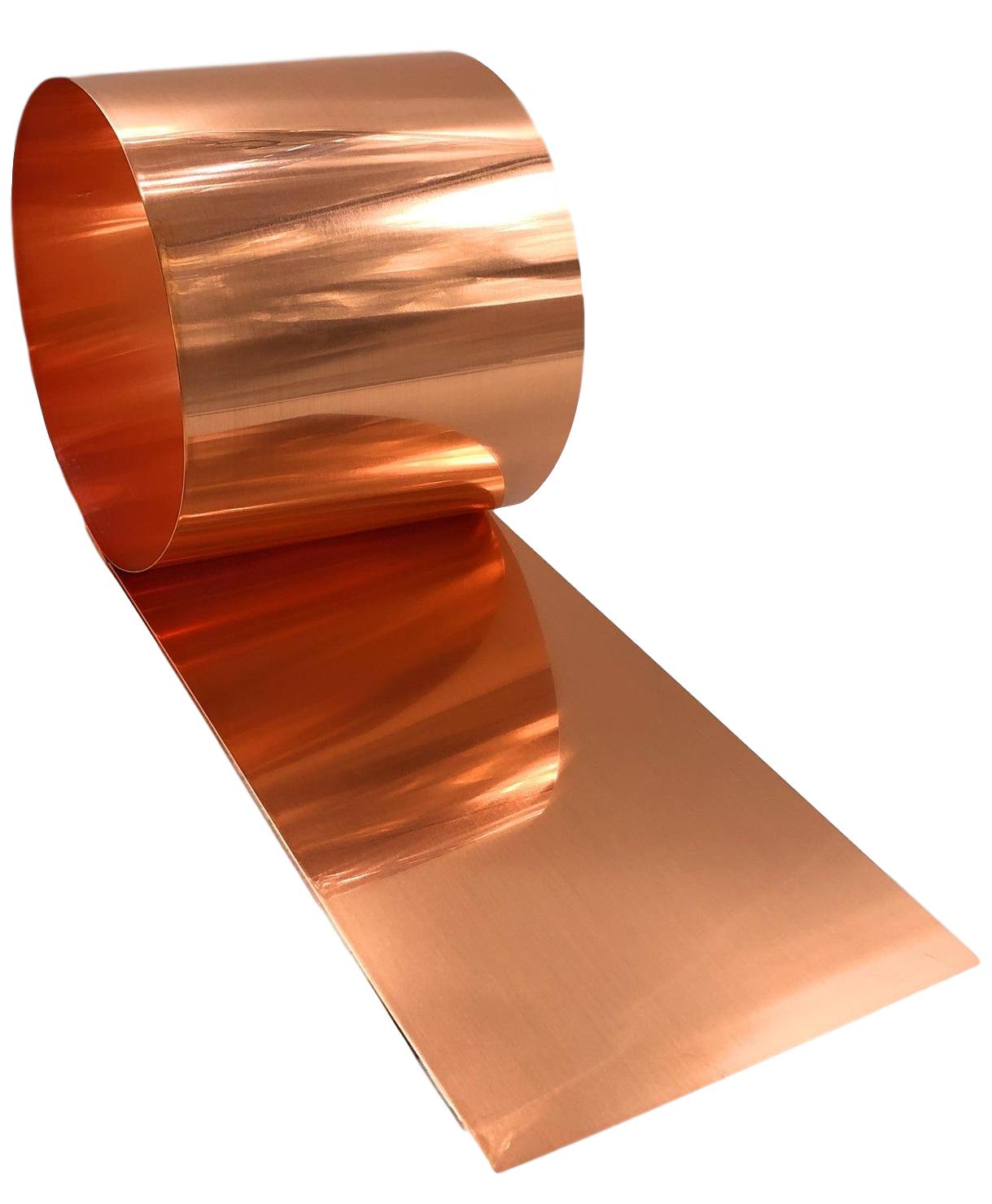 A roll of 16 ounce Copper Flashing metal.