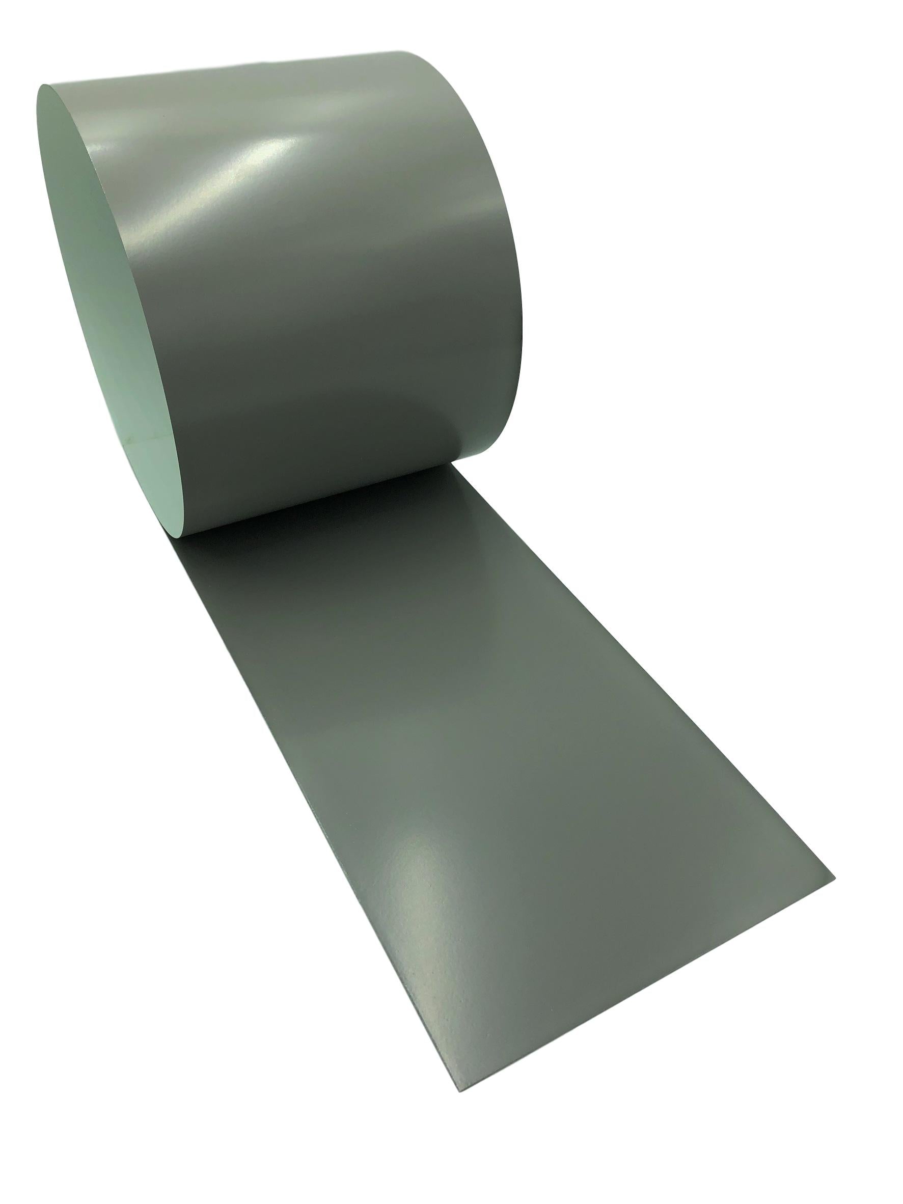 A roll of 26 Gauge Painted Steel that is Slate Gray in color. 